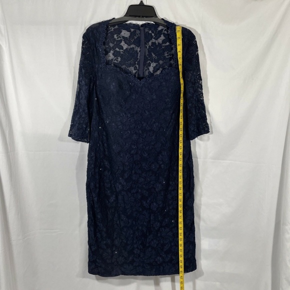 NEW La Femme [ 16 ] Embellished Lace Cocktail Dress in‎ Navy Blue - Picture 5 of 12